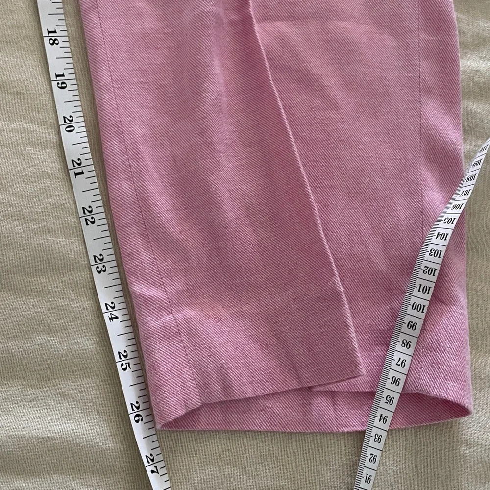 Banana Republic Avery linen mix straight pants light pink 16